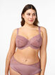 Full cover bra in mesh with lace, Rose, Model image number 0