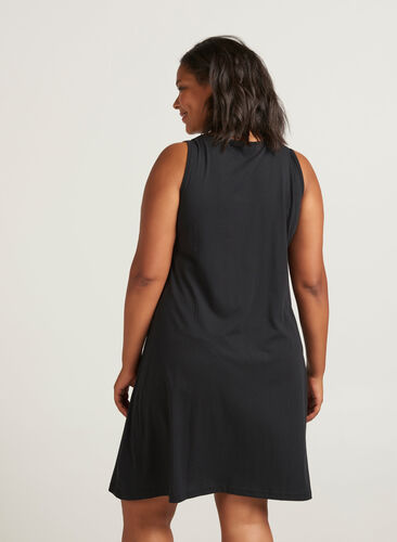Dress in A-line shape, Black Solid, Model image number 1