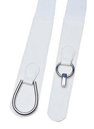 Waist belt with imitation leather, White, Packshot image number 2