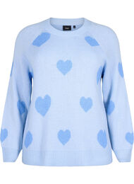 Pullover with hearts, Ch. Blue/Blue Bonnet, Packshot