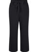 Loose trousers with high waist and tie belt, Black, Packshot image number 0