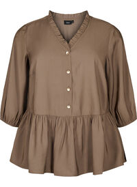 Viscose blouse with buttons and 3/4 sleeves