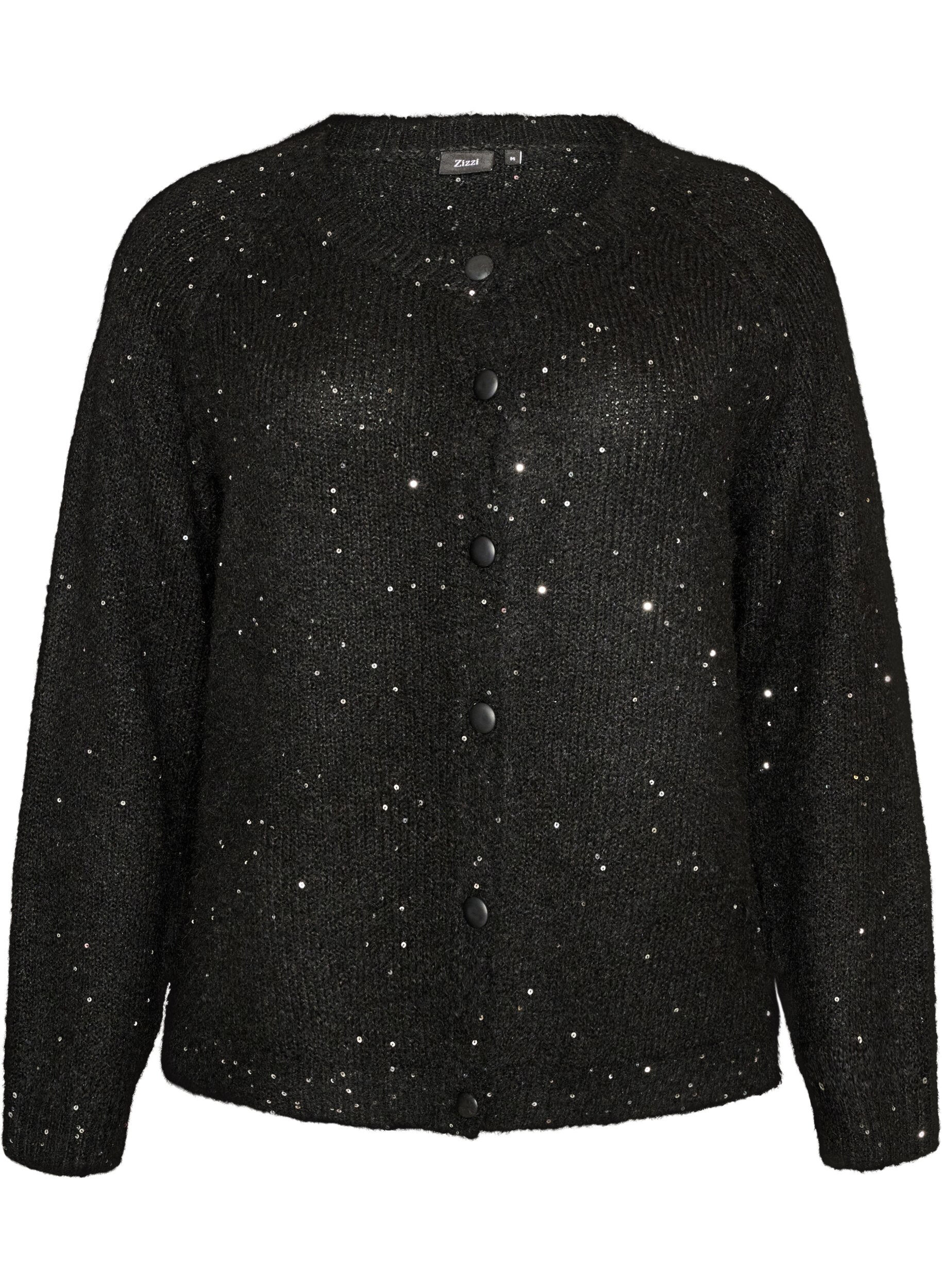 Cardigan with sequins and buttons