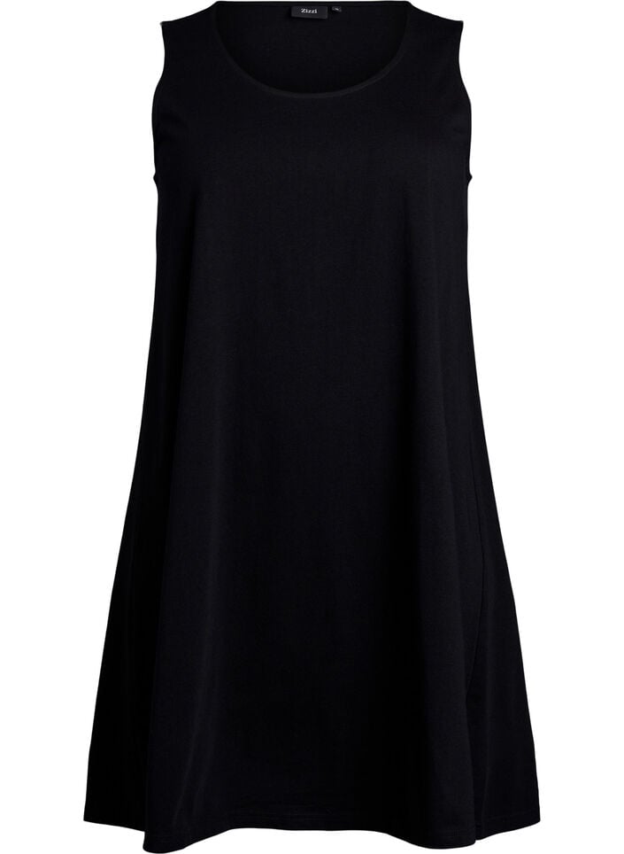 Sleeveless A-line dress, Black, Packshot image number 0