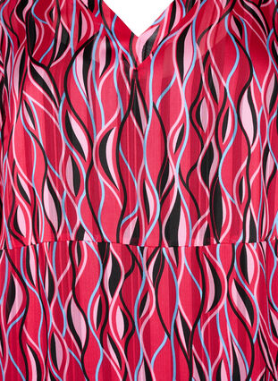 Long-sleeved midi dress with print, Fuchsia Pink AOP, Packshot image number 2