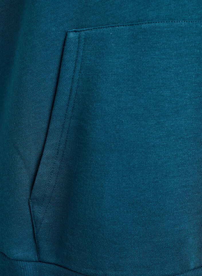 Hoodie with embroidered front motif, Green, Packshot image number 3