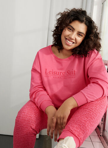 Sweatpants with print and pockets, Hot Pink AOP, Image image number 0