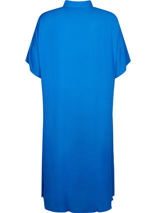 Viscose shirt dress with short sleeves, Victoria blue, Packshot image number 1