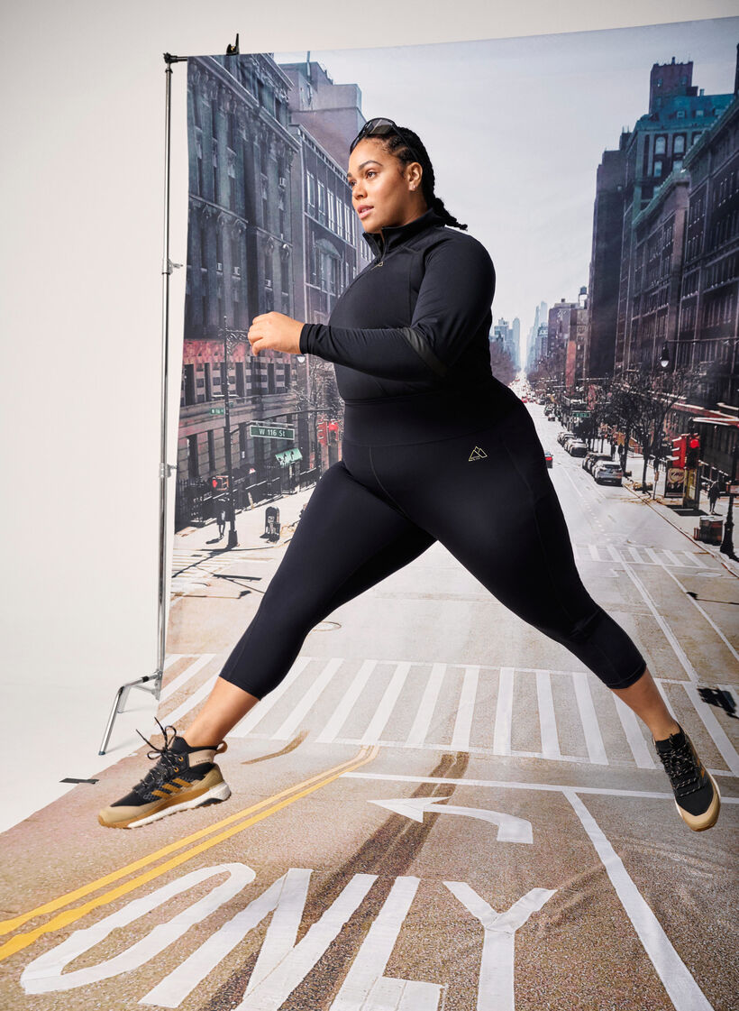 Baselayer blouse with pockets and mesh, Black, Image image number 0