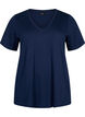 Short sleeve basic t-shirt with v-neck, Blue, Packshot image number 0
