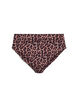 Leopard high-waisted bikini bottoms, Brown, Packshot image number 1
