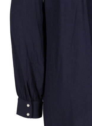 Viscose tunic with pearl buttons, Night Sky, Packshot image number 3