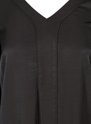 Long-sleeved tunic with smock detail, Black, Packshot image number 2