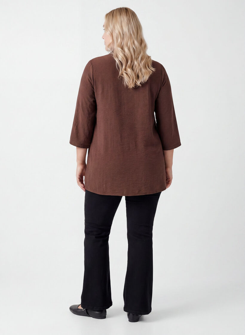 Tunic with 3/4 sleeves, Brown, Model image number 2