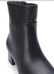 Wide fit - Leather ankle boots with heel, Black, Packshot image number 3
