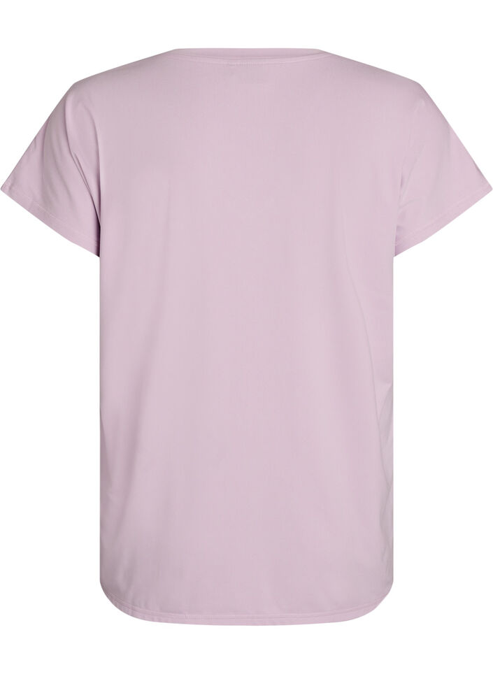 Loose training t-shirt with v-neck, Purple, Packshot image number 1