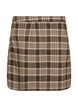 Short checked skirt with A-line fit, Brown, Packshot image number 1