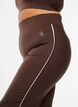Flared workout pants with contrast piping, Brown, Model image number 2