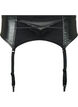 Shiny garter belt with lace, Black, Packshot image number 0