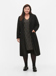 Coat with buttons and pockets, Black, Model