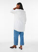 Cotton muslin tunic with broderie anglaise, White, Model image number 2