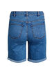 Fitted denim shorts with a high waist, Blue, Packshot image number 1