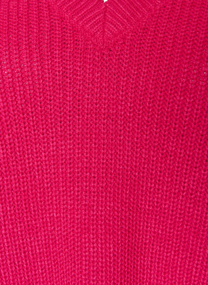Long rib-knit blouse with a V-neck, Pink, Packshot image number 2