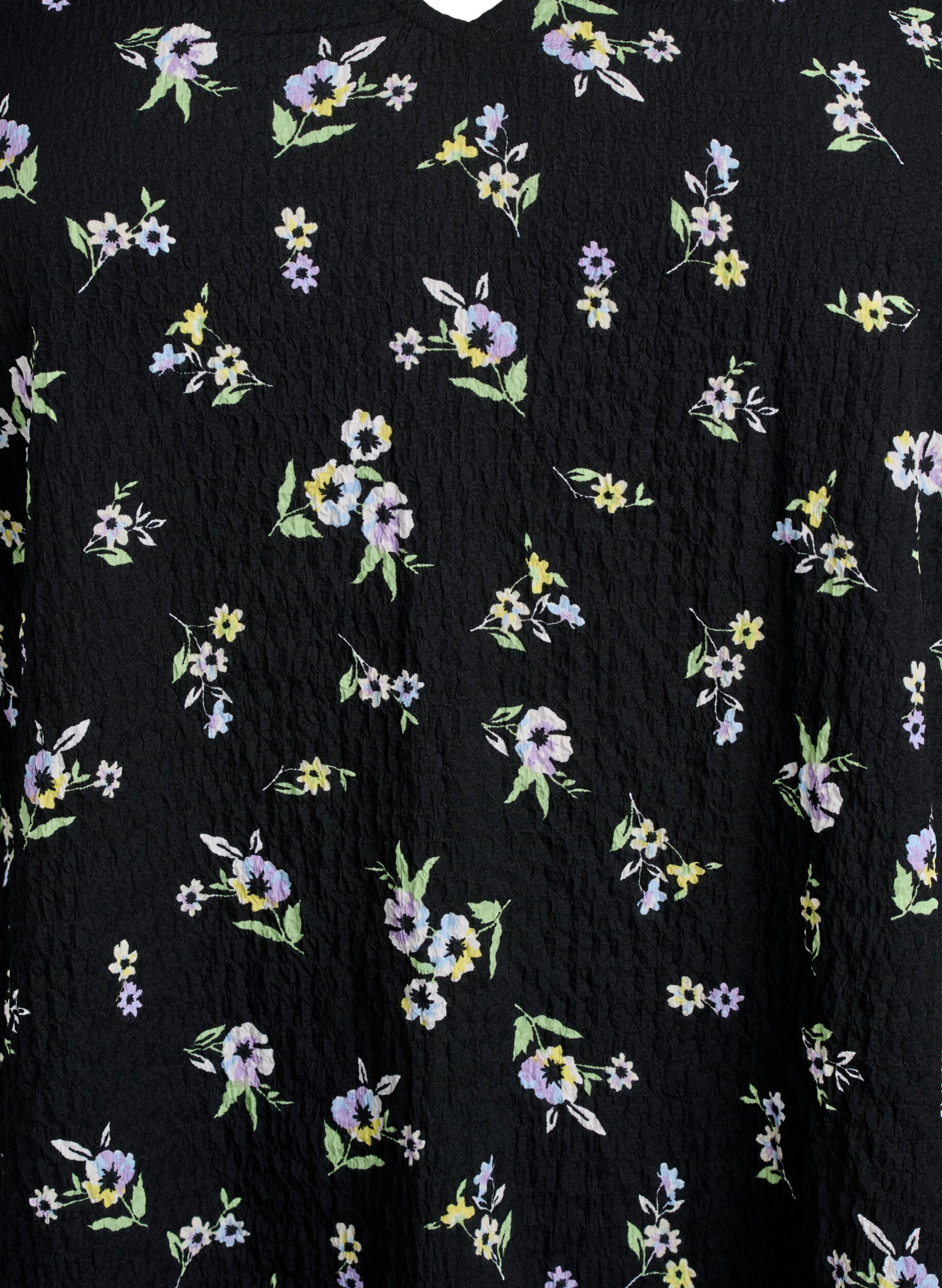 ZizzifashionShort-sleeved dress with a V-neck, Black, Packshot image number 2