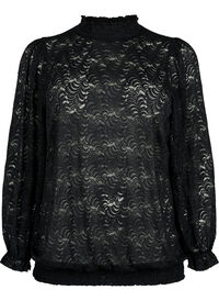 Long-sleeved lace blouse with smock