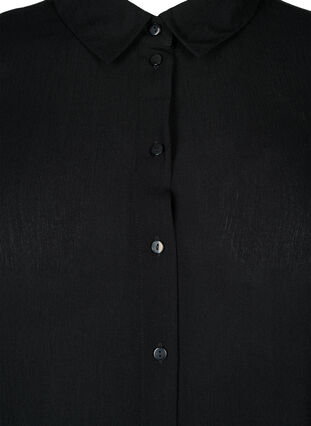 Long viscose shirt with long sleeves, Black, Packshot image number 2
