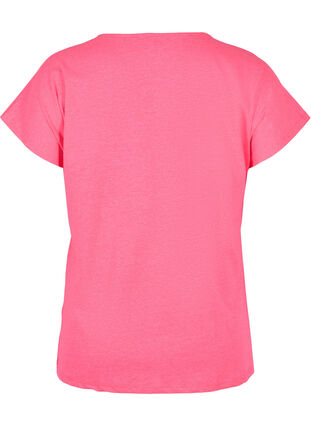 Neon-coloured cotton t-shirt, Neon Pink, Packshot image number 1