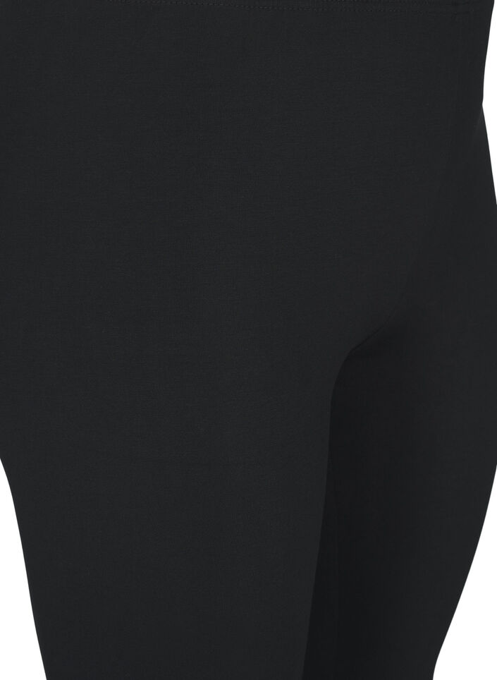 Basic 3/4 viscose leggings, Black, Packshot image number 2