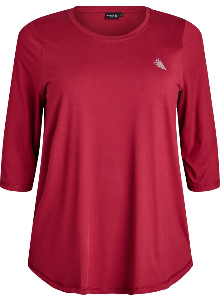 Workout top with 3/4 sleeves, Red, Packshot image number 0