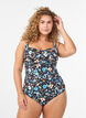 Padded swimsuit with print, Blue, Model image number 0