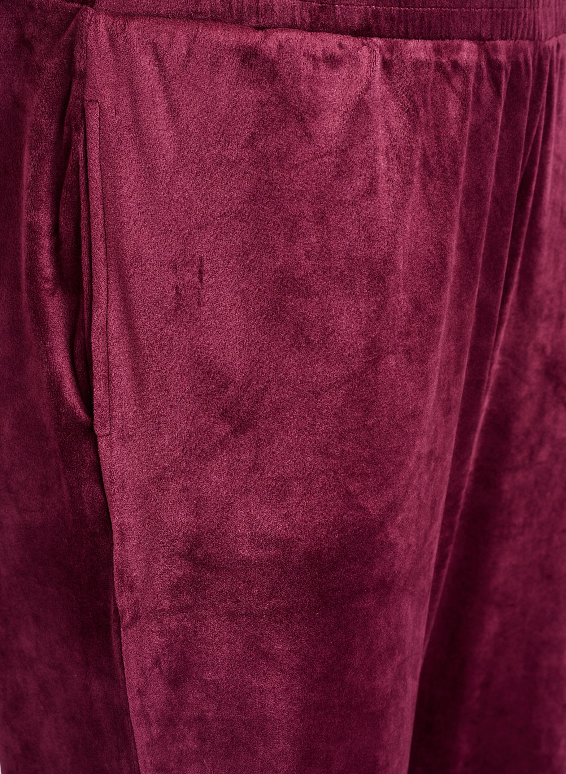 ZizzifashionLoose velvet trousers, Red, Packshot image number 2