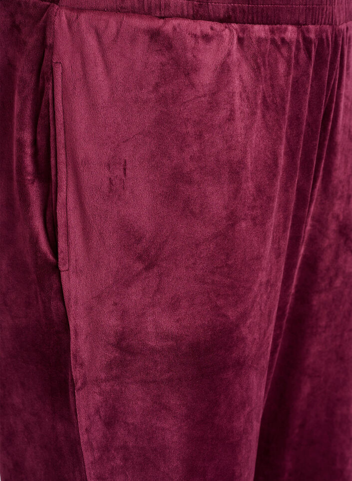 Loose velvet trousers, Red, Packshot image number 2