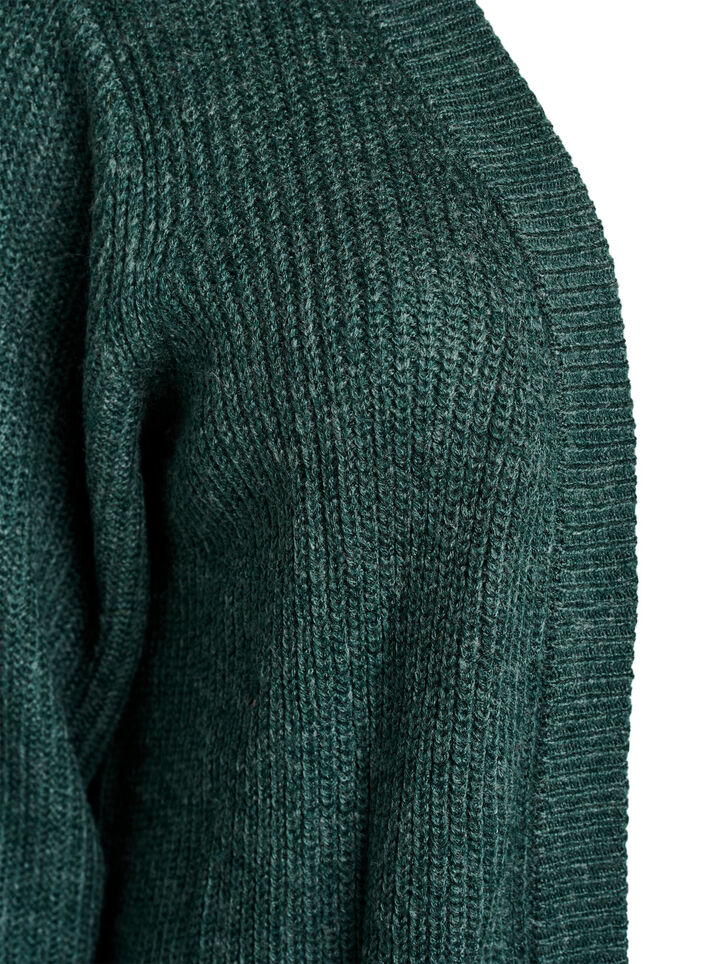 FLASH - Long rib knit cardigan with pockets, Green, Packshot image number 2