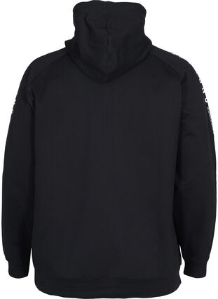  Sweatshirt with hood and zip, Black, Packshot image number 1