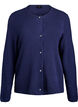 Structured knit cardigan with ball-shaped buttons, Blue, Packshot image number 0