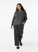 Melange sweater with round neck, Dark Grey Black Mel., Model image number 2
