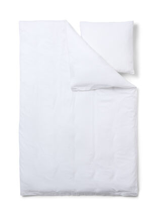 Plain cotton bed linen, White Alyssum, Packshot image number 1