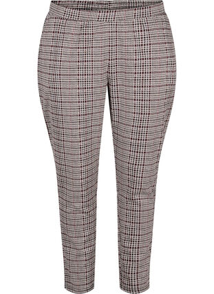 Cropped Maddison trousers with checked pattern, Brown Check, Packshot image number 0