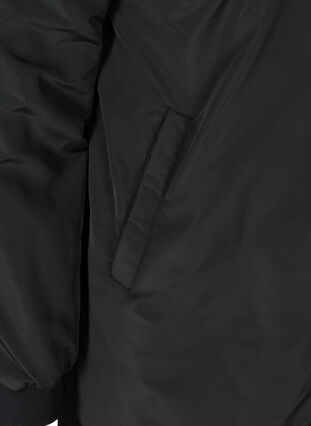 Long bomber jacket with pockets, Black, Packshot image number 3