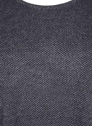 Melange blouse with round neck and long sleeves, Dark Grey, Packshot image number 2