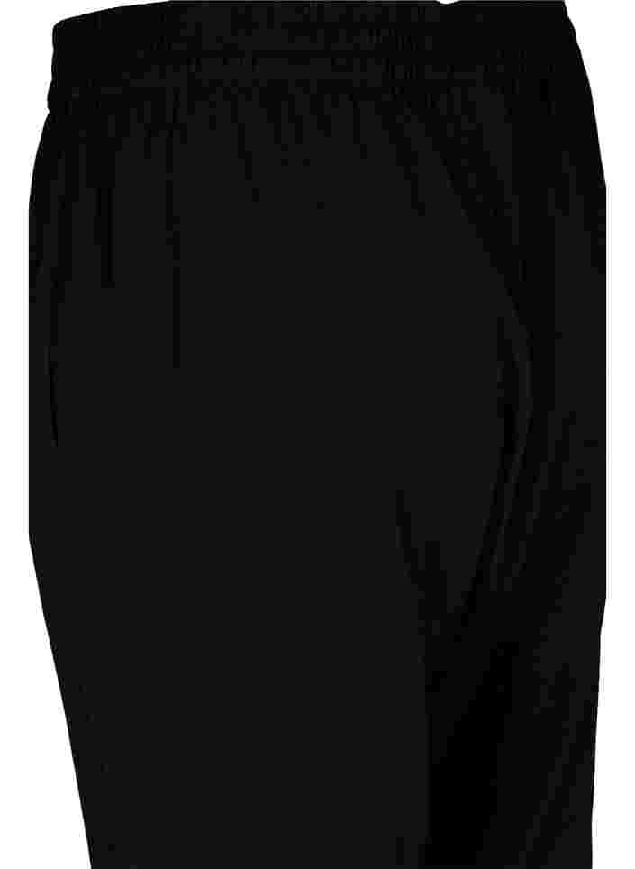 Loose viscose blend trousers with elastic trim, Black, Packshot image number 3