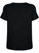 Ribbed T-shirt with LENZING™ ECOVERO™ Viscose, Black, Packshot image number 1