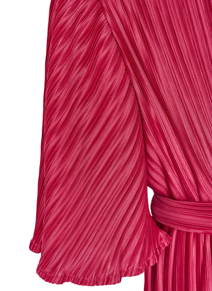 Pleated midi dress with batwing sleeves, Pink, Packshot image number 3