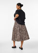 A-line midi skirt with leopard print, Brown, Model image number 2
