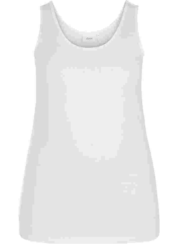 Cotton basic top, Bright White, Packshot image number 0