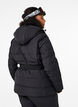 Water-repellent ski jacket with hood and belt, Black, Model image number 1
